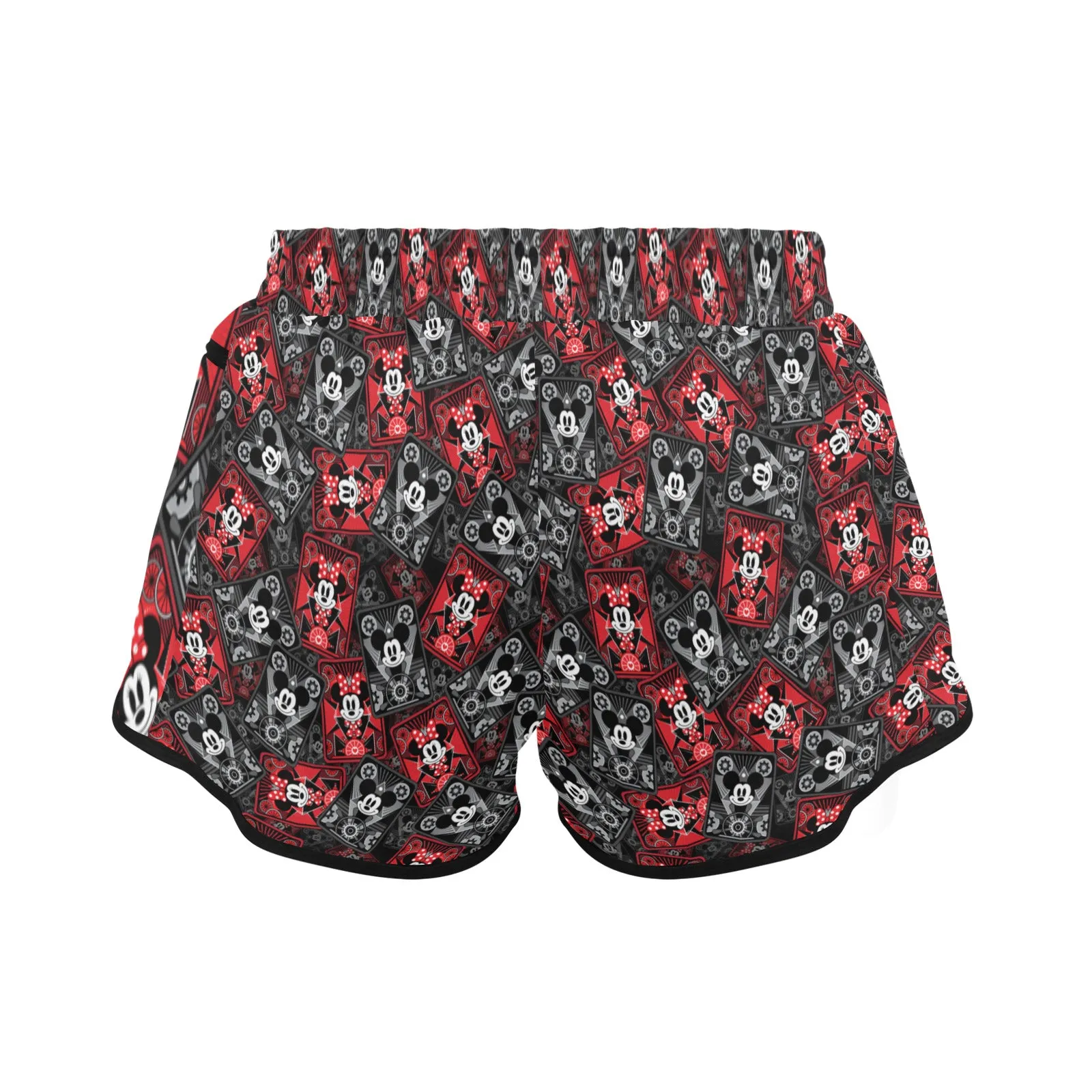 Steamboat Mickey And Minnie Cards Women's Athletic Sports Shorts