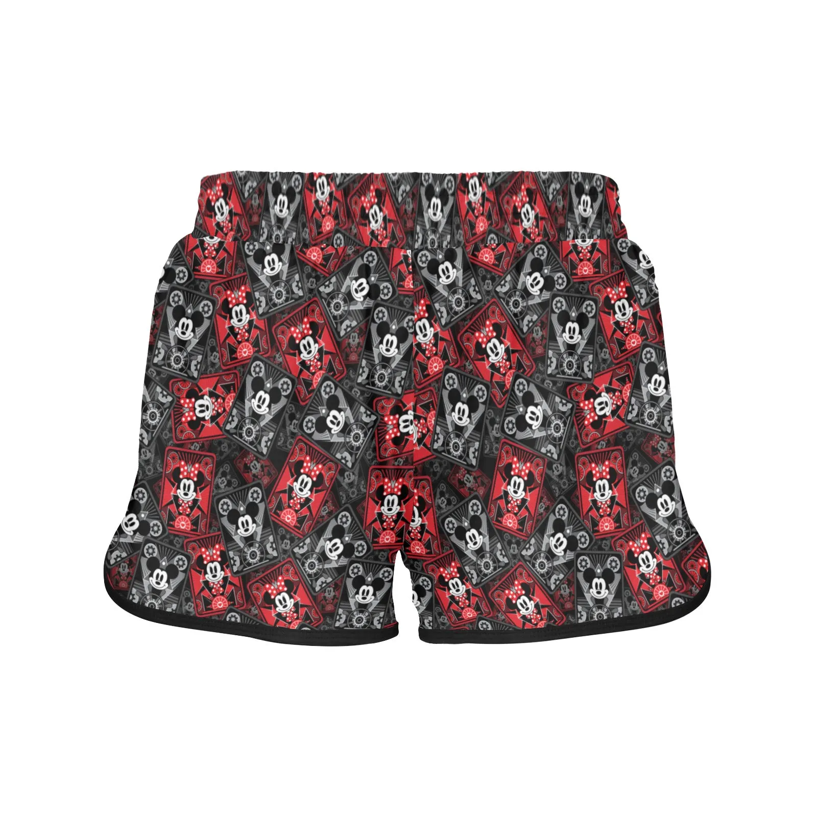 Steamboat Mickey And Minnie Cards Women's Athletic Sports Shorts