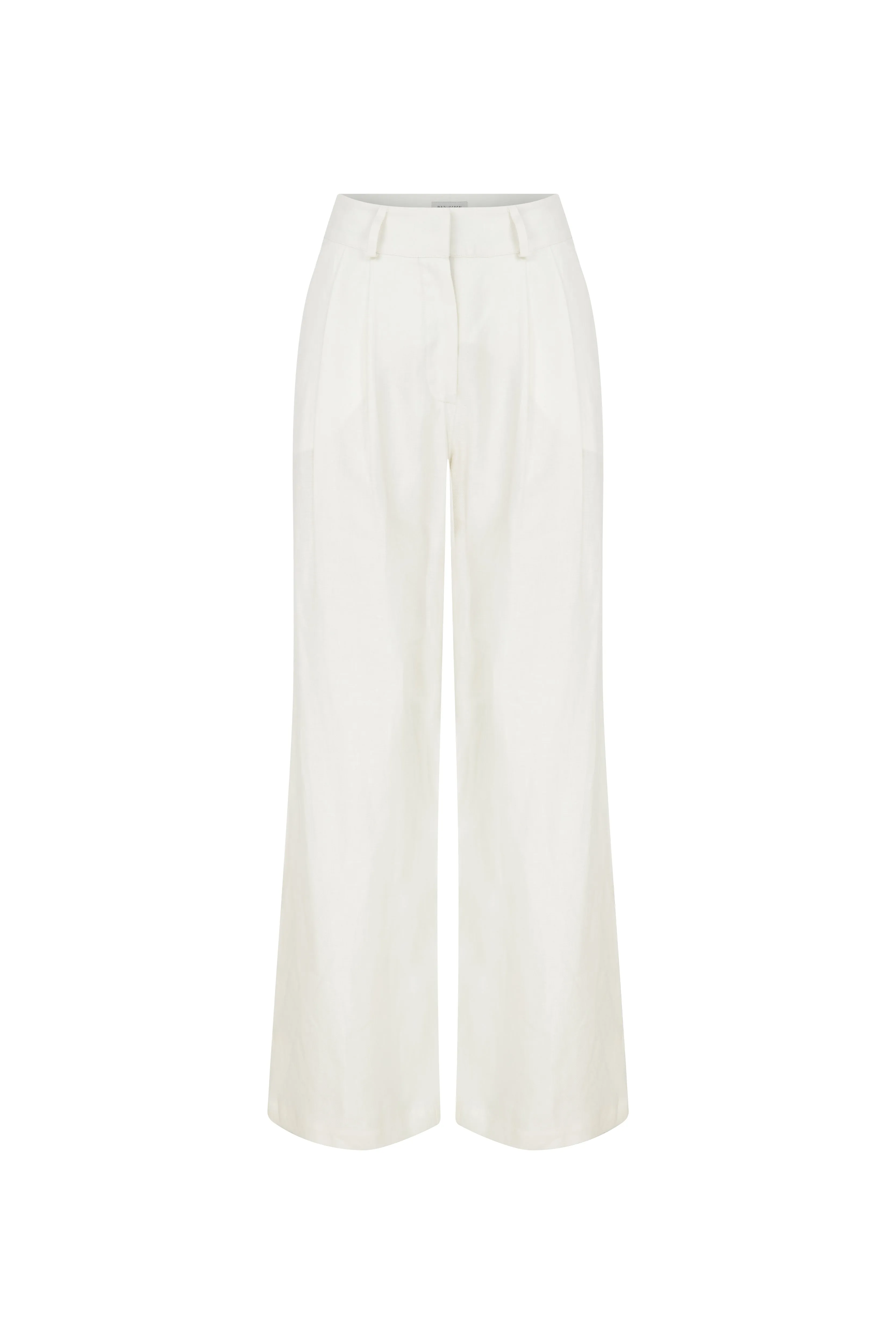 Tina Linen Trousers in White Sand