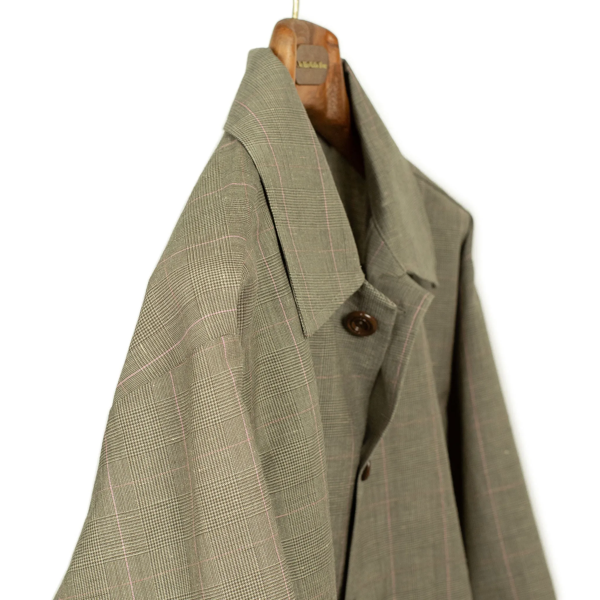 Tisserand Air relaxed jacket in deadstock Prince-of-Wales wool linen