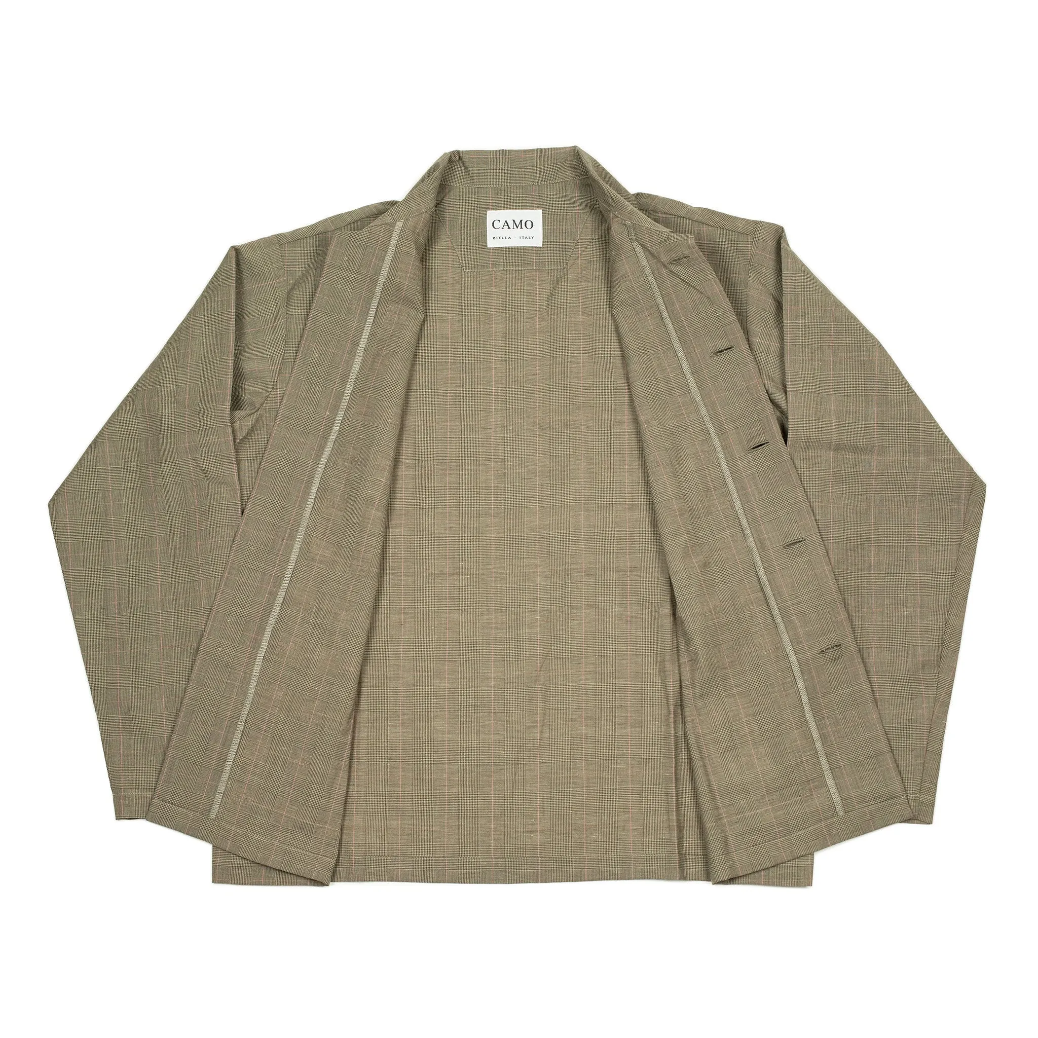 Tisserand Air relaxed jacket in deadstock Prince-of-Wales wool linen