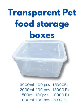 Transparent Pet food storage 100 boxes  (100% food grade)