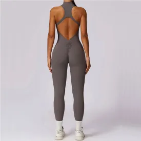 Trendy Yoga Hollow Out Jumpsuit