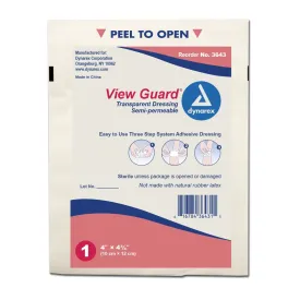 View Guard Transparent Dressing, Sterile, 4" x 4-3/4"