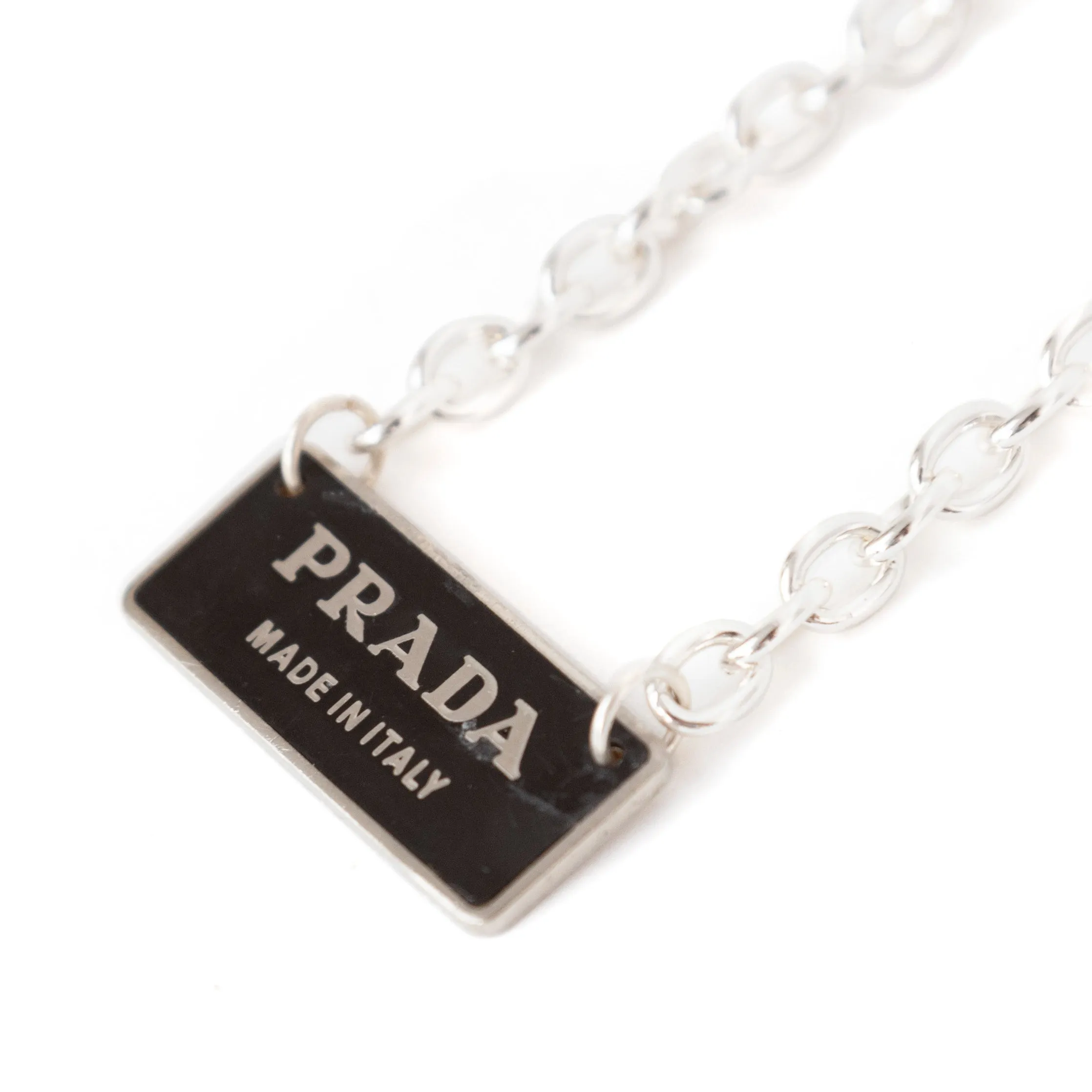 VT Rework: Prada Rectangular Logo Chunky Curb Necklace