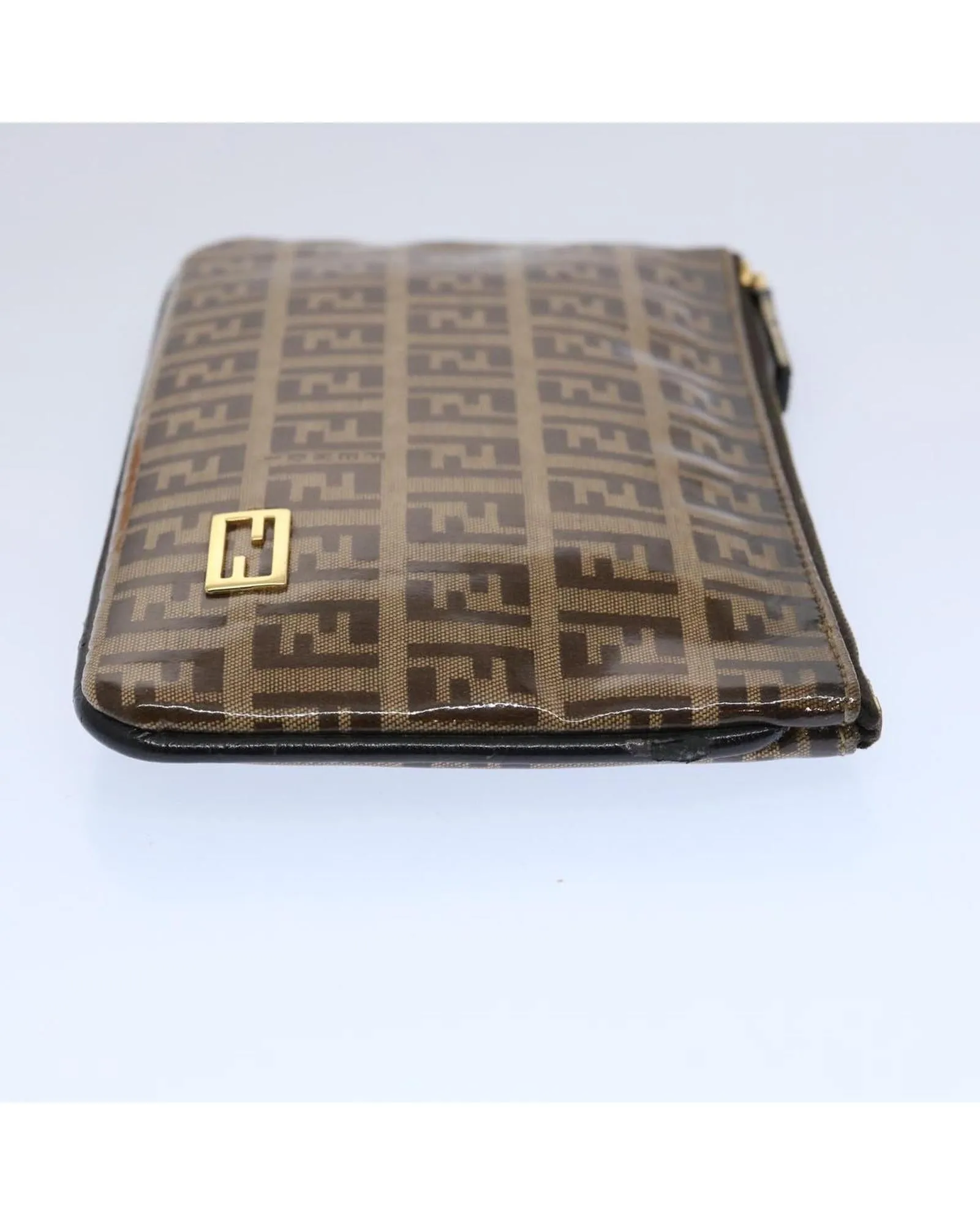 Zucchino Canvas Brown Pouch by Fendi - Authenticated (bs10758)